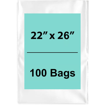 Clear Flat Poly Bags 22" X 26" 100 Bags